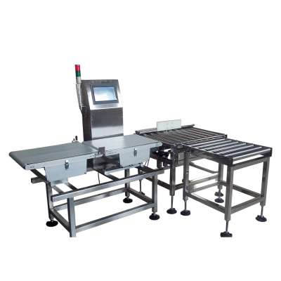 inline checkweigher check weigher machine carton box roller conveyor rejector