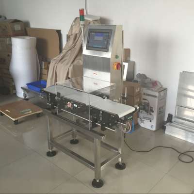 Checkweigher conveyor weight gain injection wheel balance checker machine bottles small sachet package